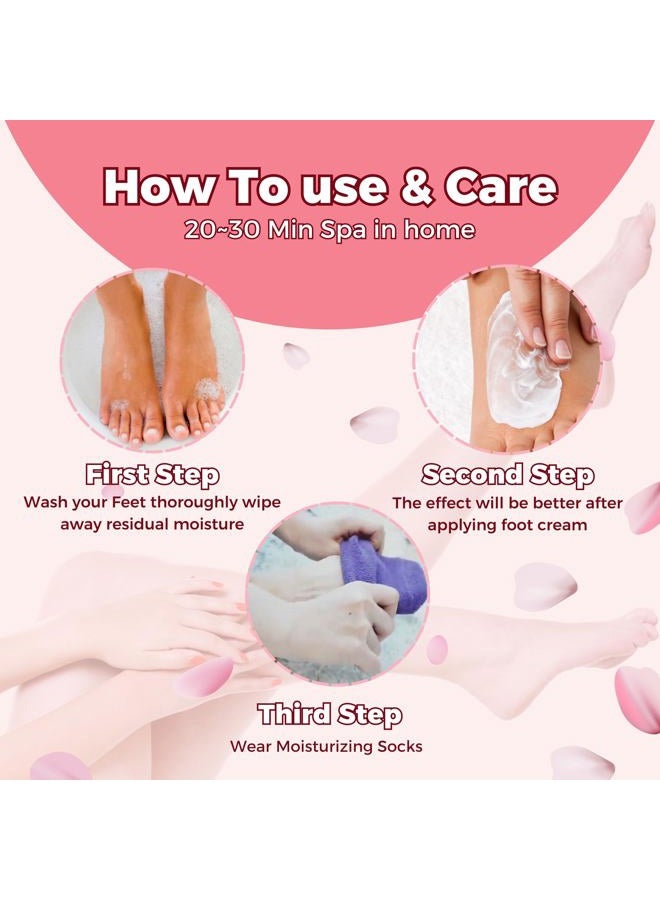 FOOTINSOLE.COM Moisturizing Socks for Dry Cracked Feet Women and Men Hydrating Gel Spa Sock Foot Moisturizer During Overnight (1 Pair (Pink)) - Image 3